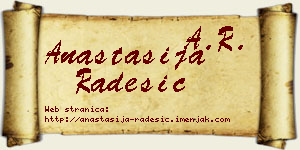Anastasija Radešić vizit kartica